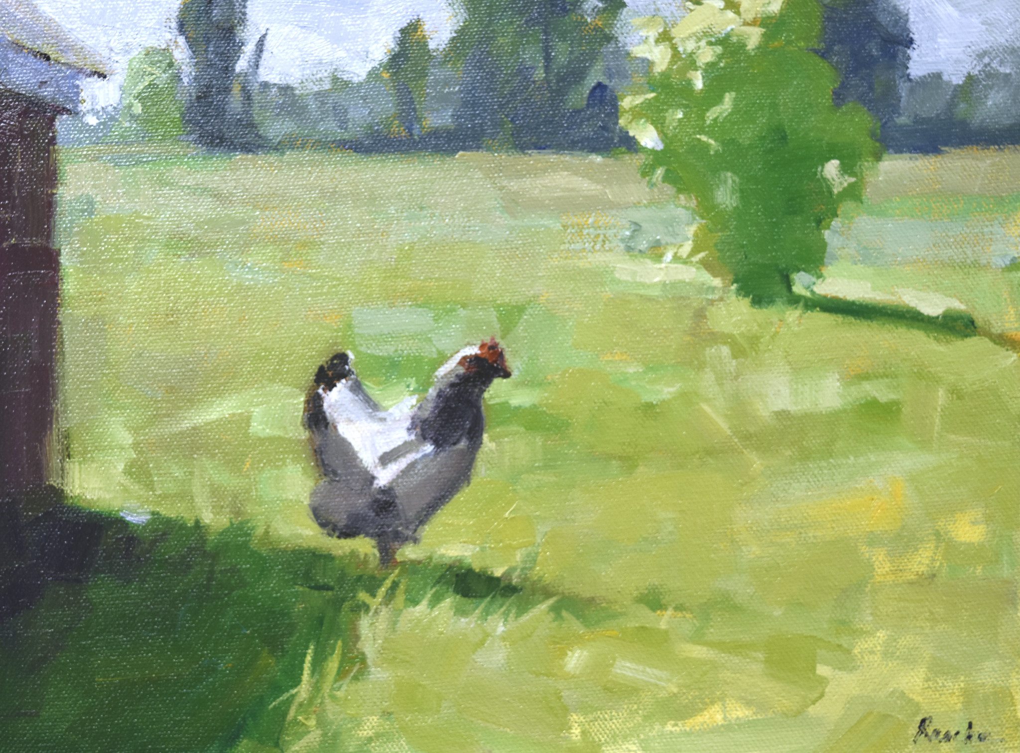 painting of a chicken