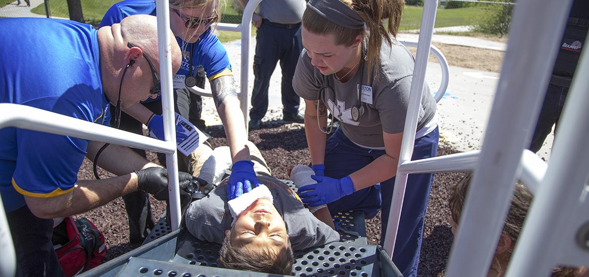 EMS students working Field Ops Day